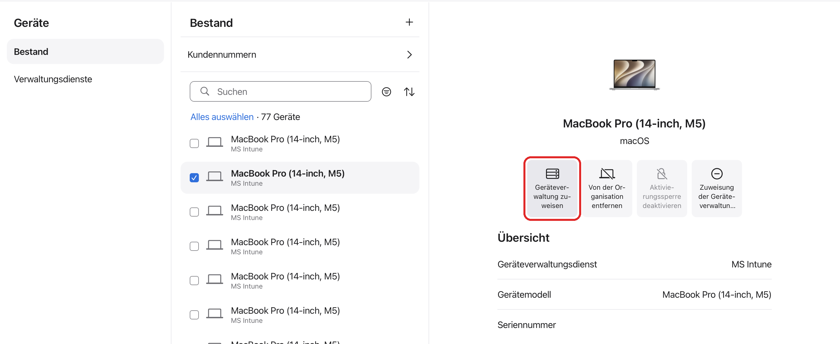 Assign Device Management button in Apple Business