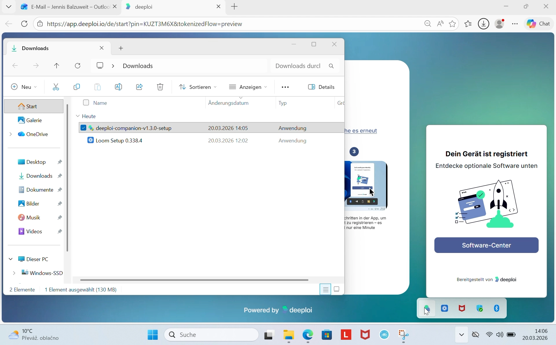 Registrierung abgeschlossen