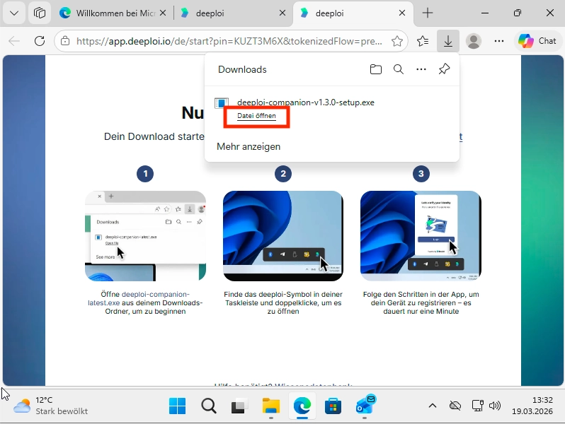Downloads-Ordner mit dem Companion-Installer
