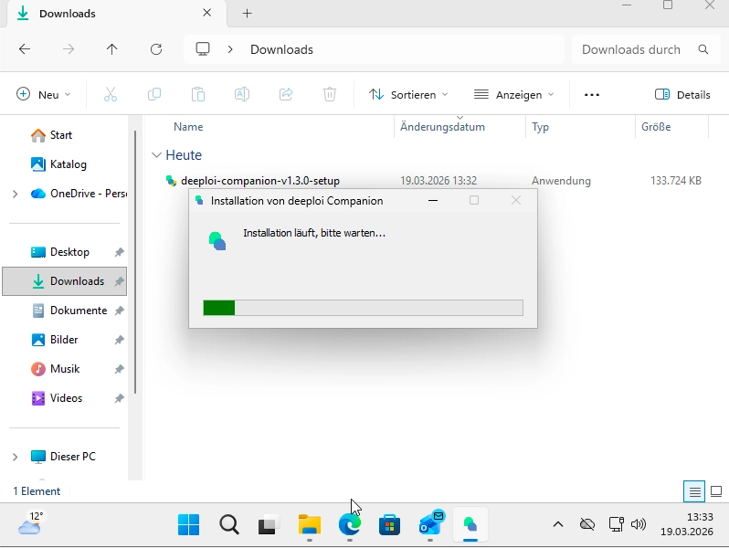Companion wird installiert