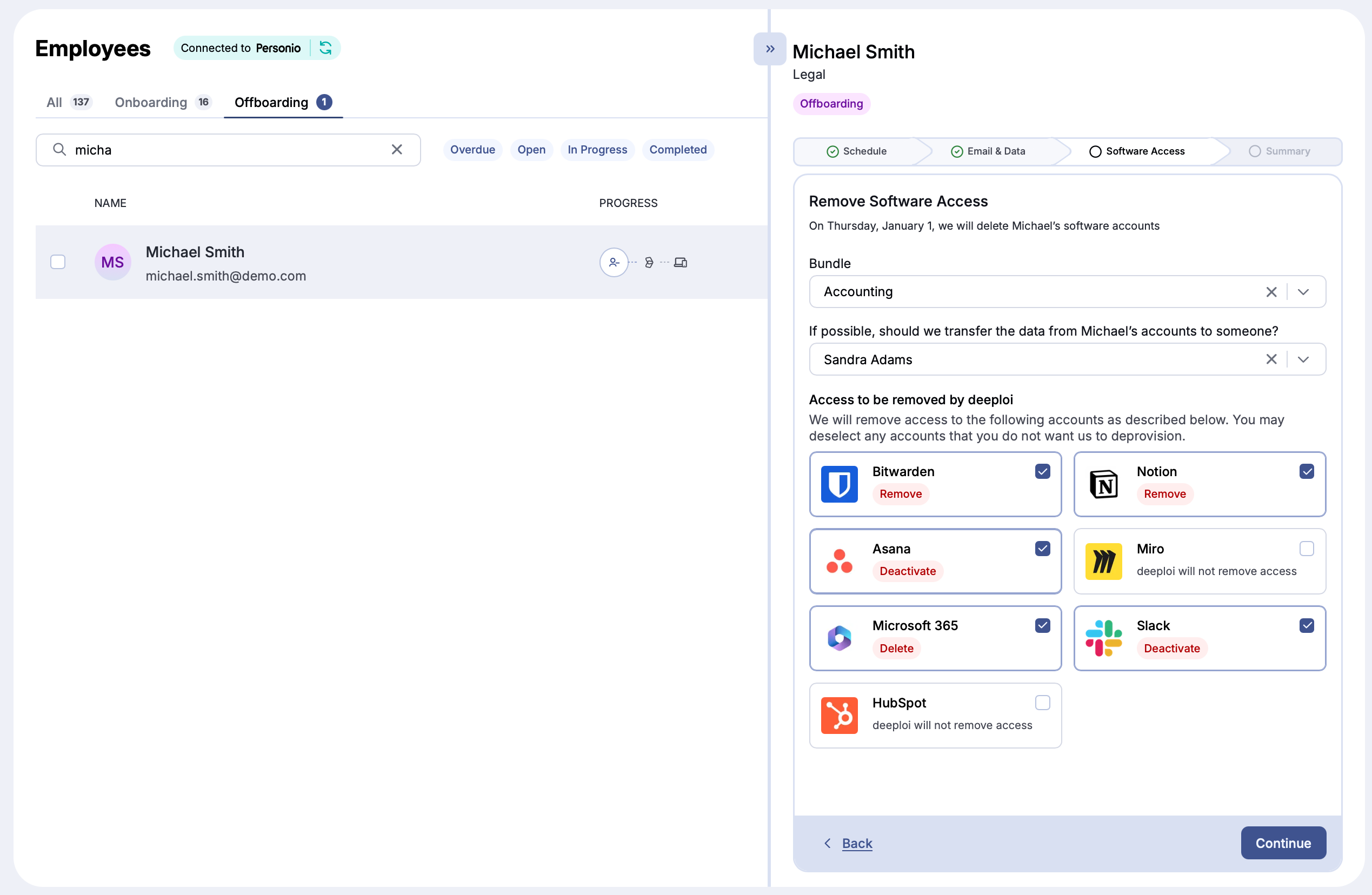 Software access section