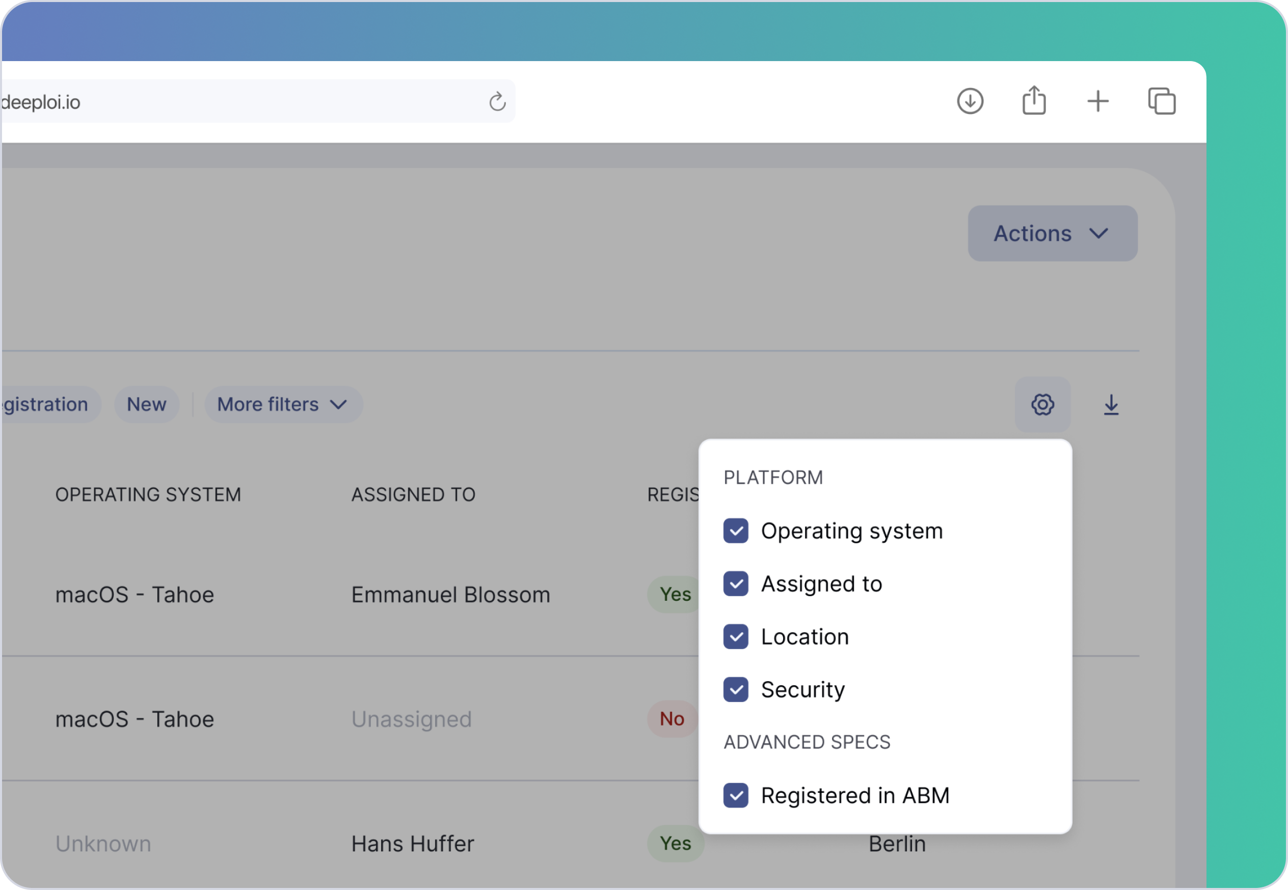 ABM device registration
