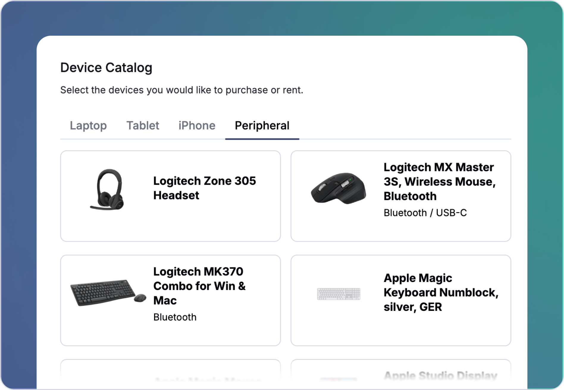Peripheral procurement